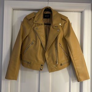 Like New Pleather Camel Jacket Size S
